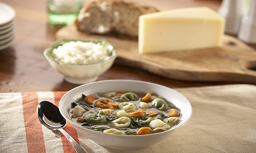 Tri Color Tortellini Spinach Soup