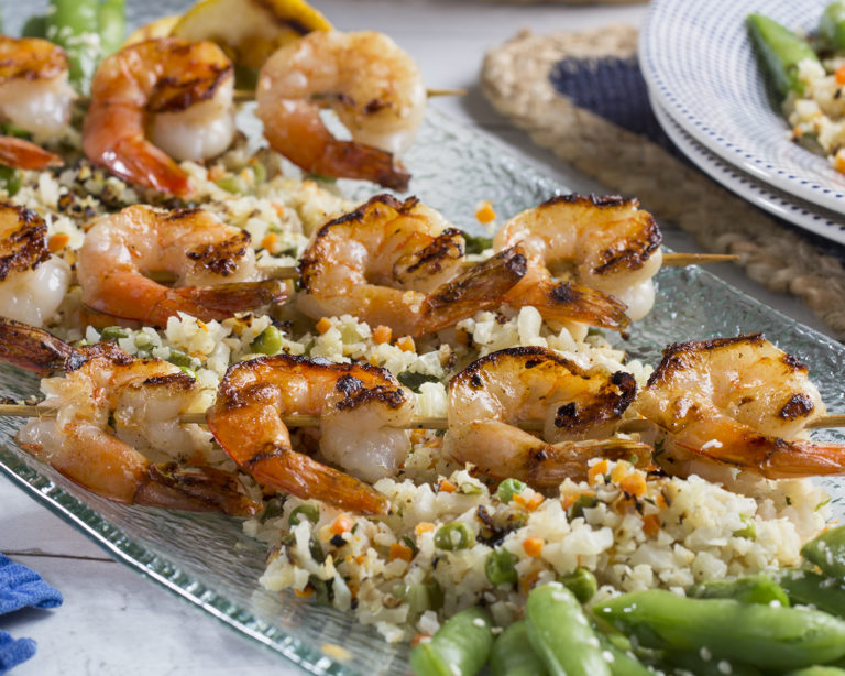 Spring Skewered Shrimp
