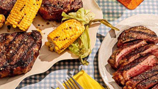 Yogurt Marinated Grilled Steak Plated