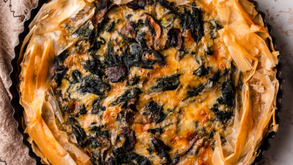 Spinach and Mushroom Phyllo Pie
