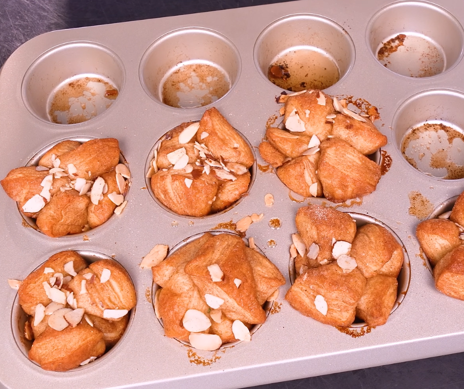 Mini monkey breads in a muffin pan