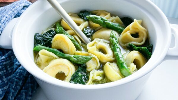 Pesto Tortellini & Spring Vegetable Soup