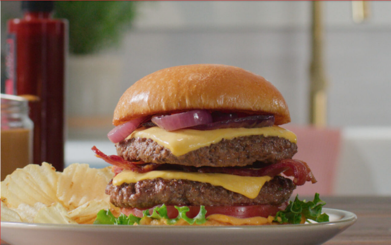 a burger on a plate