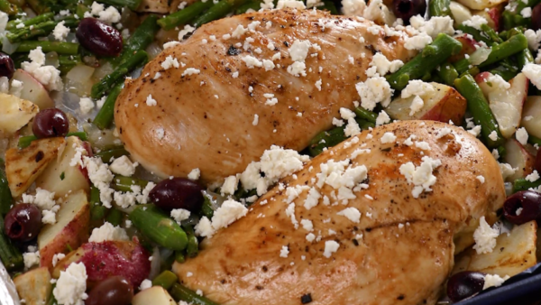 Sheet-Pan Greek-Style Chicken with Roasted Vegetables Recipe