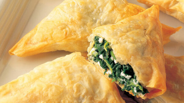 Spanakopita (Spinach & Cheese Phyllo Triangles)